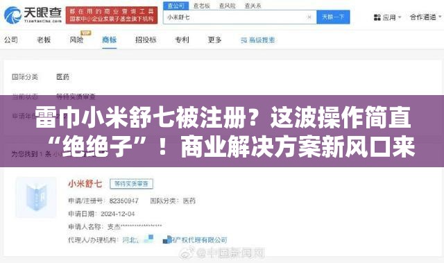 雷巾小米舒七被注册？这波操作简直“绝绝子”！商业解决方案新风口来了？